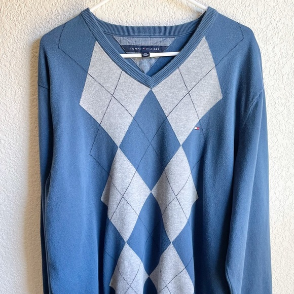 Tommy Hilfiger Other - Tommy Hilfiger Men’s XXL Sweater Blue Stripes 100% Cotton Pull Over Fall Style
